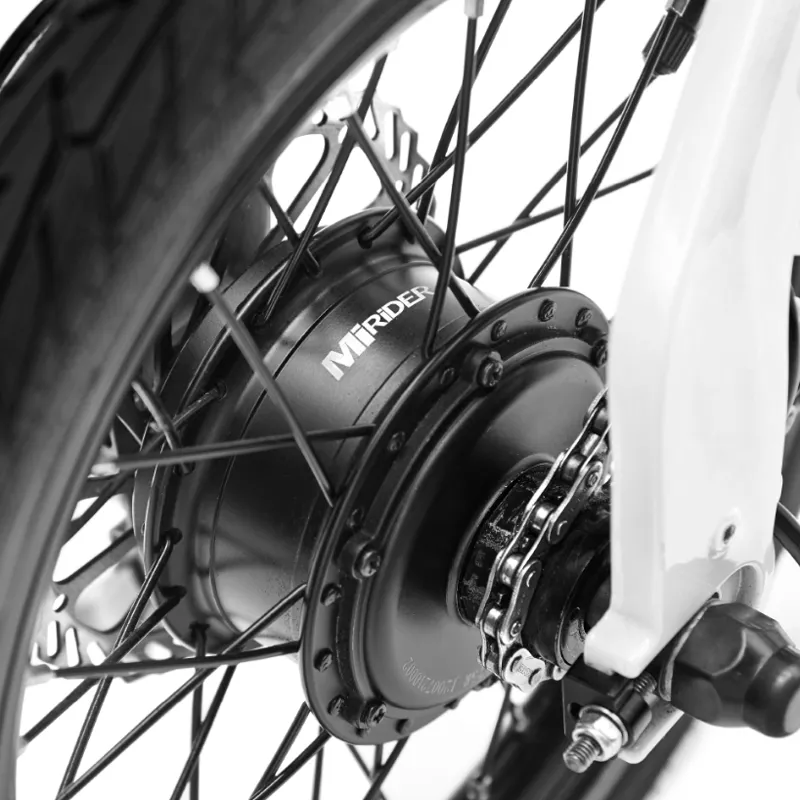 MiRider One Electric Folding Bike in White-5